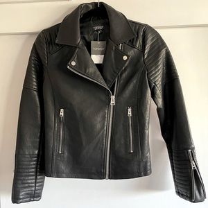 TOPSHOP faux biker leather jacket, Never Worn with tags